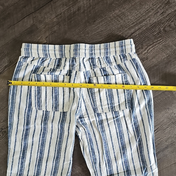 Sonoma Striped Linen Wide Leg Cotton Trousers Beachy Pants - Picture 8 of 9